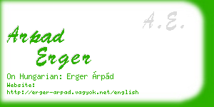 arpad erger business card