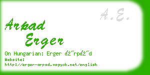arpad erger business card